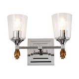 Vetiver 2 Light Vanity Light in Silver with Gold Accents