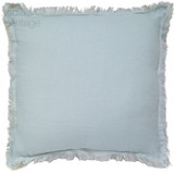 Ellora Casa by India's Heritage Solid Linen Fringe Pillow in Duck Egg