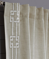 Hannah Geometric Border Curtain in Natural Taupe by Ellora Casa by India's Heritage