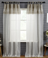 Ivory Natural Linen Lace Embroidery Curtain