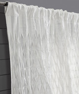 Smocking Stitch Linen Curtain in White by Ellora Casa by India's Heritage