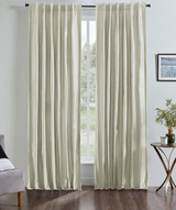 Solid Faux Silk Curtain, Ivory