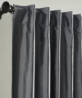 Valencia Faux Silk Taffeta Curtain in Charcoal by Ellora Casa by India's Heritage