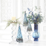Set Of 3 Clear Glass Taper/Pillar Candleholders
