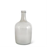 Small Gray Glass Long Neck Bottles With Frosted Bottom by K&K Interiors