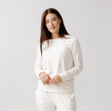 Cozy Earth Women's Ultra-Soft Bamboo Pullover Crew - Ivory