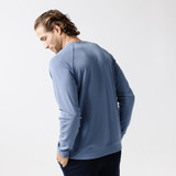 Cozy Earth Men's Ultra-Soft Bamboo Pullover Crew  - Blue