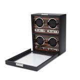 WOLF Macassar 4 Piece Watch Winder in Black