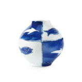 Villa & House - Malaga Vase, Blue and White Villa & House - Malaga Vase, Blue and White