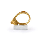 Spiral Horn Statue, Gold Leaf 