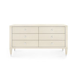 Morris Extra Large 6-Drawer, Blanched Oak and Nickel