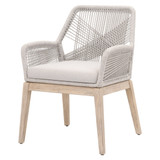 Essentials For Living - Loom Dining Arm Chair in Taupe & White Flat Rope, Performance Pumice, Natural Gray Mahogany (Set of 2)