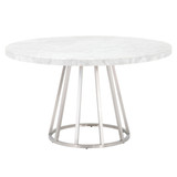 Essentials For Living - Turino 54" Round Dining Table Carrera Top (6059.WHT)