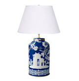 Dana Gibson - Xanadu in Navy Tea Caddy Lamp