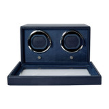 Wolf 1834 - Cub Double Watch Winder With Cover in Navy (461217)