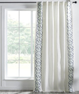 Ikat Linen Embroidery Curtain in Ivory by Ellora Casa by India's Heritage
