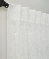Illusion Embroidered Linen Sheer in White by Ellora Casa by India's Heritage
