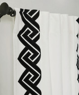 Windsor Velvet Bordered Curtain in White Black by India's Heritage Windsor Velvet Bordered Curtain in White Black by India's Heritage