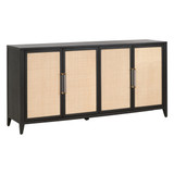 Essentials For Living Holland Media Sideboard in Brushed Black Acacia