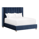 Essentials For Living - Chandler Queen Bed in Denim Velvet Essentials For Living - Chandler Queen Bed in Denim Velvet