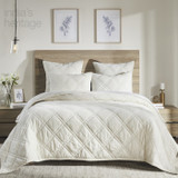 Ellora Casa by India's Heritage Georgia Velvet Quilt in Ivory