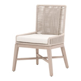 Essentials For Living Overlay Outdoor Dining Chair in Oyster Twist Rope, Performance White Speckle, Washed Ever Teak (Set of 2)