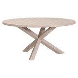 Essentials For Living - Boca Outdoor 63" Round Dining Table, Washed Ever Teak