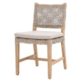 Essentials For Living Costa Dining Chair in Taupe & White Flat Rope, Performance Pumice, Natural Gray Mahogany (Set of 2)