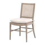 Essentials For Living Blume Dining Chair in Performance Textured Cream Linen, Natural Gray Oak, Cane (Set of 2)