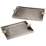 Medium Obscura Tray in Silver And Gold by Cyan Design