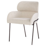 Julian Dining Chair in Off-White Chenille Basket Weave