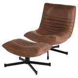 Eduarda Ottoman in Taupe Leather by Cyan Design Eduarda Ottoman in Taupe Leather by Cyan Design