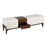 Noah Bench in Cream Chenille by Cyan Design Noah Bench in Cream Chenille by Cyan Design