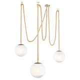 Rockport 3-Light Pendant in Aged Brass & Brown by Cyan Design