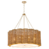 Boracay Chandelier in Natural Cane & Aged Brass by Cyan Design