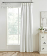 Oxford Linen Cotton Pinch Pleat Curtain in White by Ellora Casa by India's Heritage