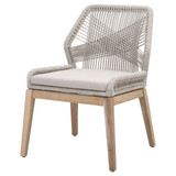 Essentials For Living - Loom Outdoor Dining Chair in Taupe & White Flat Rope, Set of 2