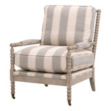 Essentials For Living - Rouleau Club Chair in Stanebridge-Pewter, Natural Gray Oak