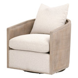 Essentials For Living - McGuire Swivel Club Chair in LiveSmart Gellar-Linen, Natural Gray Oak & Cane