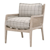 Essentials For Living - Leone Club Chair Performance Windowpane Cement in Natural Gray Oak, Cane