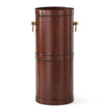 K&K Interiors Brown Leather Umbrella Stand K&K Interiors Brown Leather Umbrella Stand