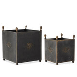 K&K Interiors Set of 2 Black & Gold Metal Square Planters
K&K Interiors Set of 2 Black & Gold Metal Square Planters