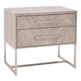 Essentials For Living - Mosaic 2-Drawer Nightstand in Natural Gray Acacia