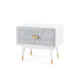 Villa & House - Elisa 1-Drawer Side Table, Mottled Gray