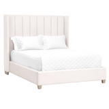 Essentials For Living - Chandler Cal King Bed in Cream Velvet, Natural Gray Oak Essentials For Living - Chandler Cal King Bed in Cream Velvet, Natural Gray Oak