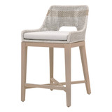 Essentials For Living - Tapestry Outdoor Counter Stool, Taupe & White Flat Rope