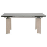 Essentials For Living - Jett Extension Dining Table in Natural Gray Ash, Chrome, Smoke Gray Glass