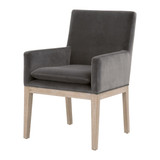 Essentials For Living - Drake Arm Chair in Dark Dove Velvet, Natural Gray Oak