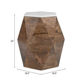 Zuo Modern Bisel Side Table White & Walnut