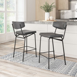Zuo Modern Charon Counter Stool (Set of 2) Vintage Black